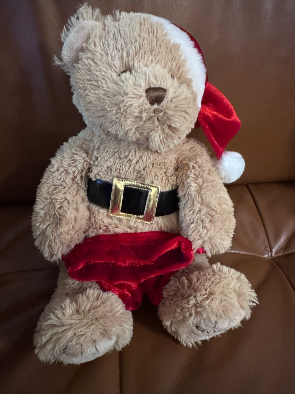 GUND Godiva 2010 Holiday Christmas Santa Bear Plush w/ Belt & Pouch
